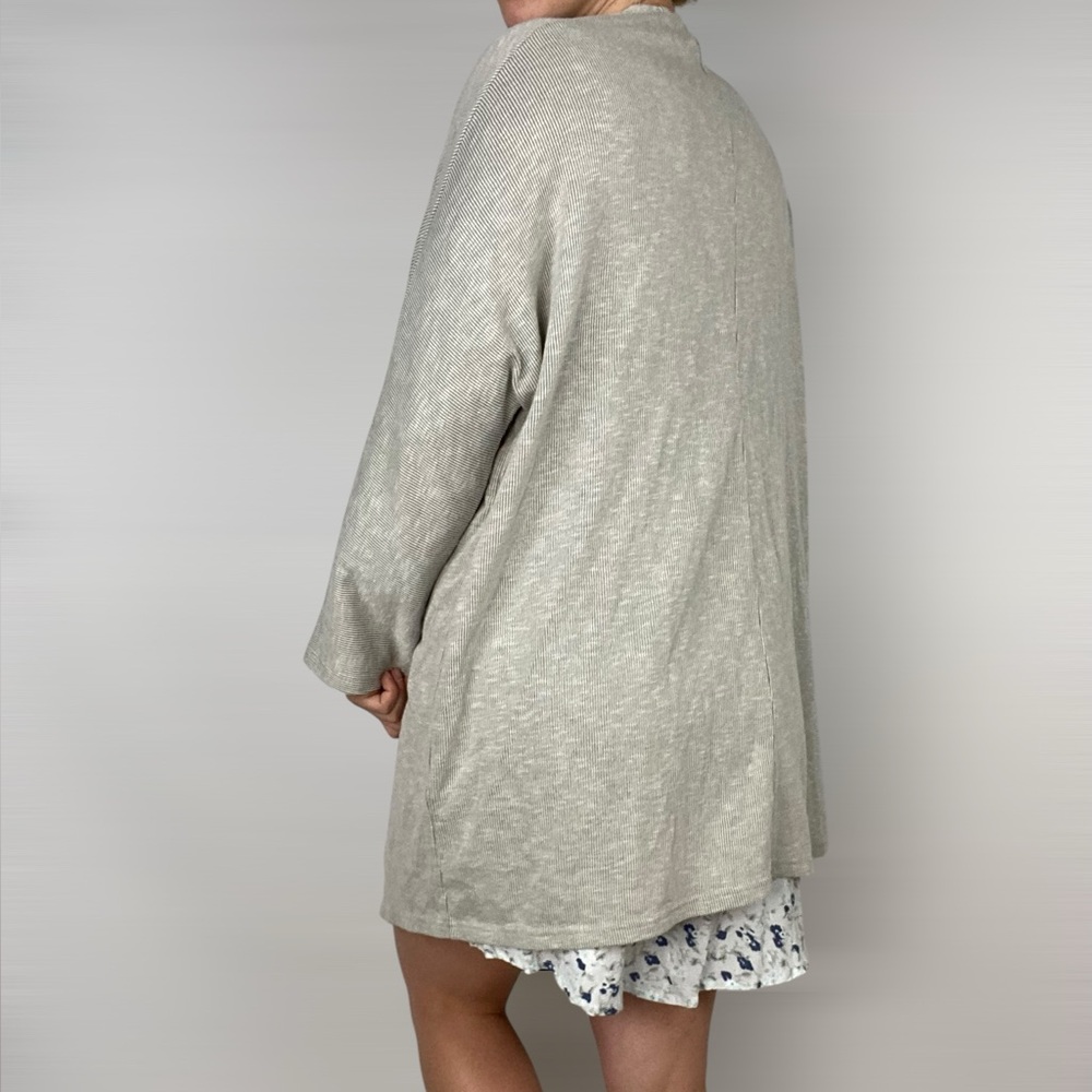 DONNI Ribbed Knit Open Front Cardigan One Size Stretch - Picture 3 of 6